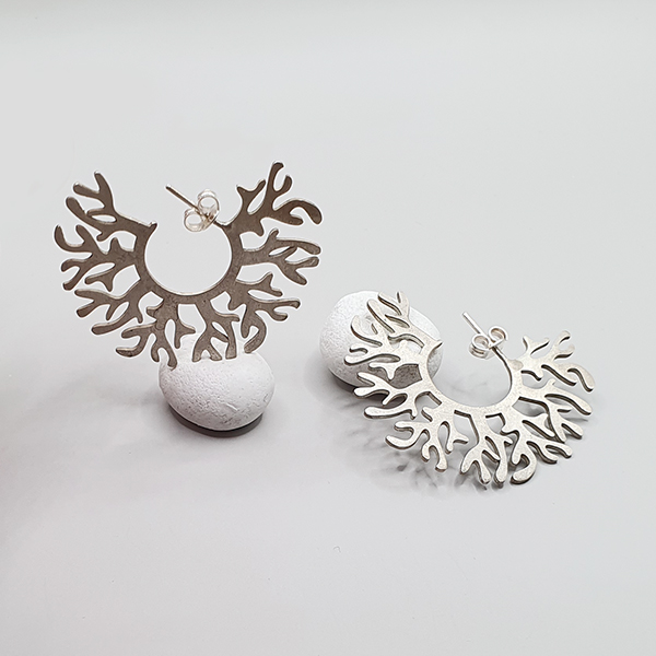 Sterling Silver “Coral” hoops Earrings
