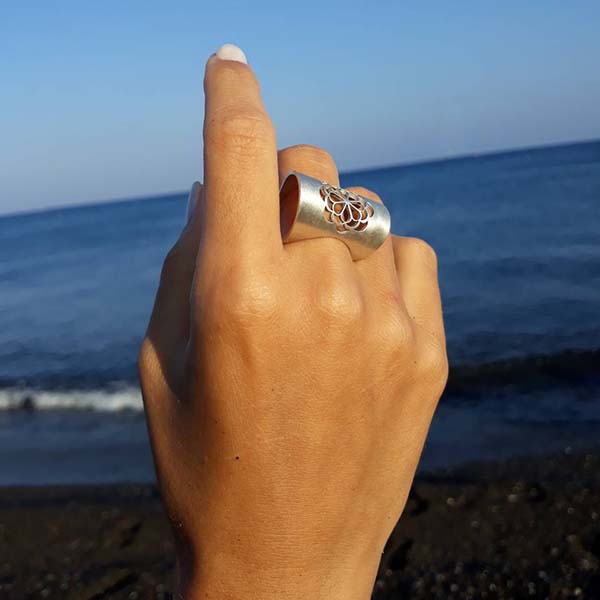 Sterling Silver Open Dome Ring