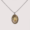 Sterling Silver Geometric Gem Frame Pendant!