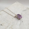 Sterling Silver Pendant with a Synthetic Oval Amethyst_1