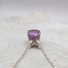 Sterling Silver Pendant with a Synthetic Oval Amethyst_2