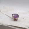 Sterling Silver Pendant with a Synthetic Oval Amethyst_3