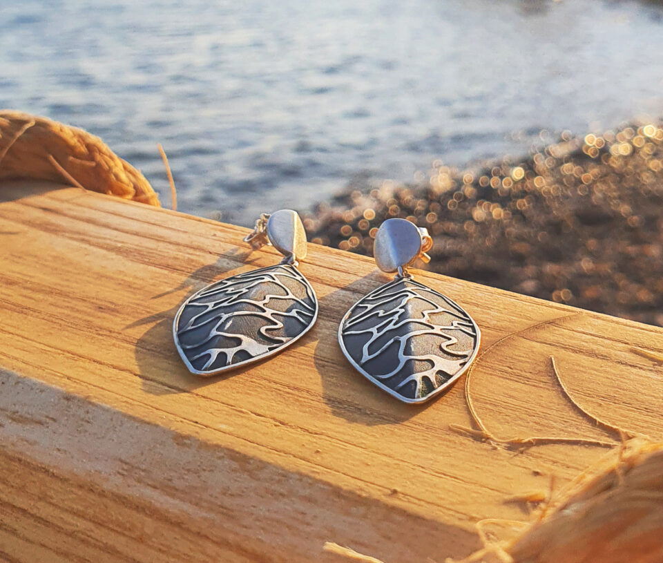 Sterling Silver Sea foam earrings