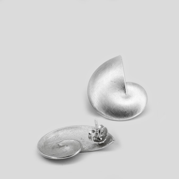 Sterling Silver Nautilus Shell Post Earrings