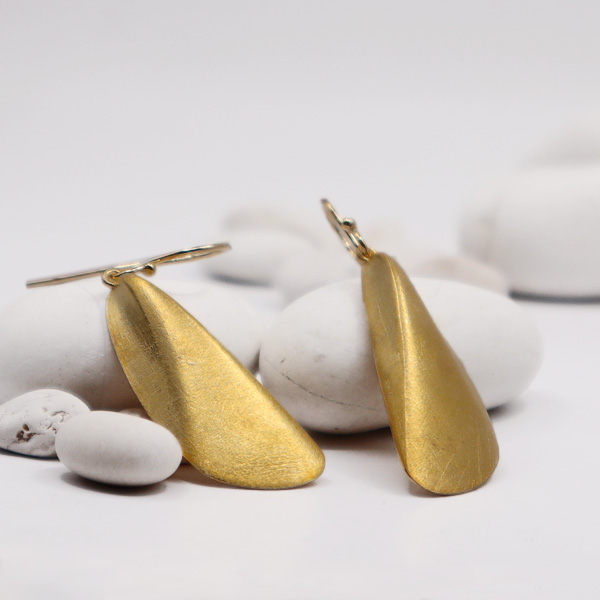 Sterling Silver mussel shell drop earrings