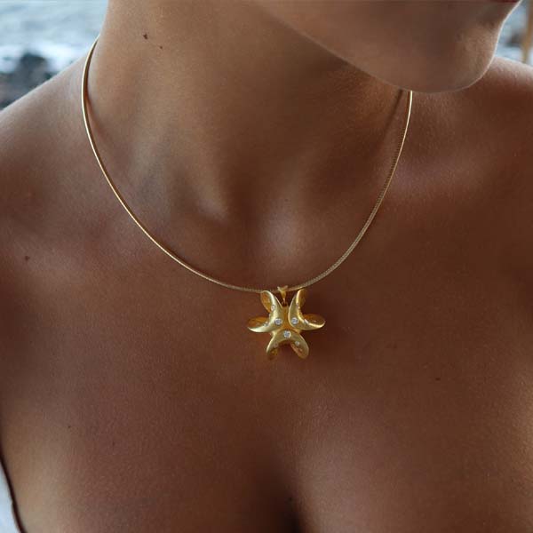 Waves in Bloom Pendant – Sterling Silver 925 - Gold Plated